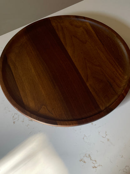 Vintage Ozark Walnutware Walnut Wood Lazy Susan