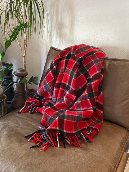 Vintage Traditional Plaid Baron Wool Throw Blanket
