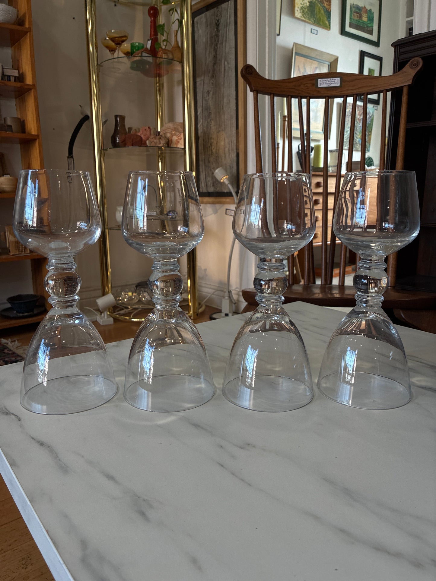 Glass Blown Dual Head Eine and Cocktail Glasses
