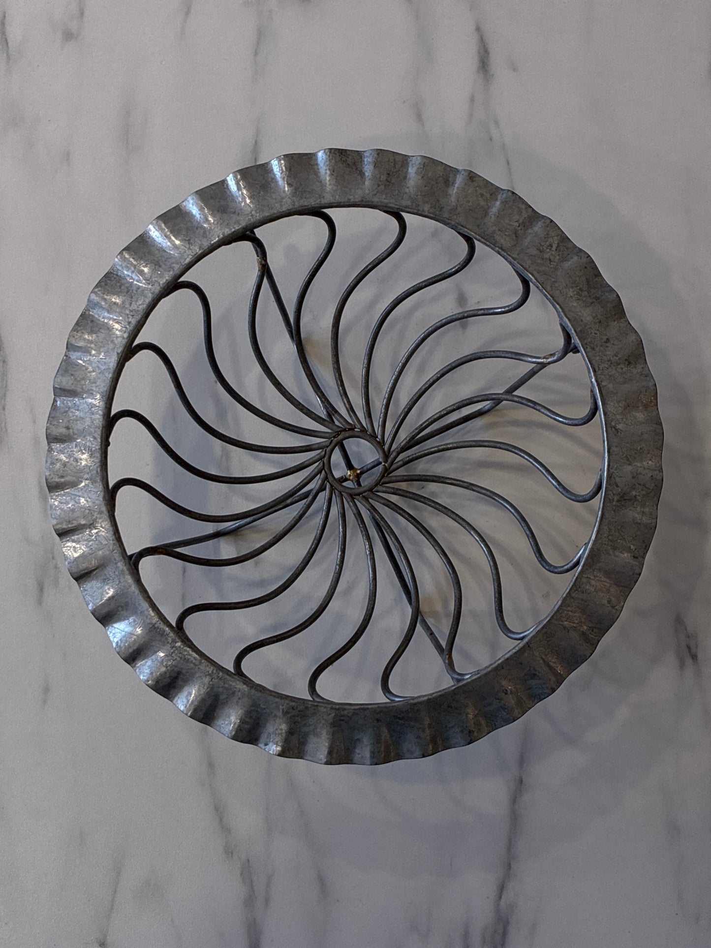 Handcrafted Welded Brass and Steel Twisted Swirl Bowl