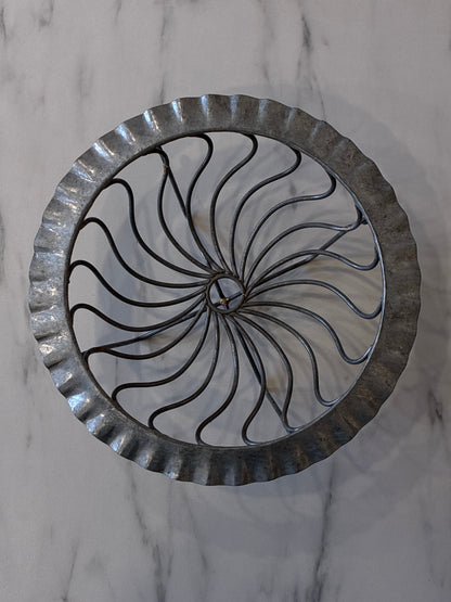 Handcrafted Welded Brass and Steel Twisted Swirl Bowl