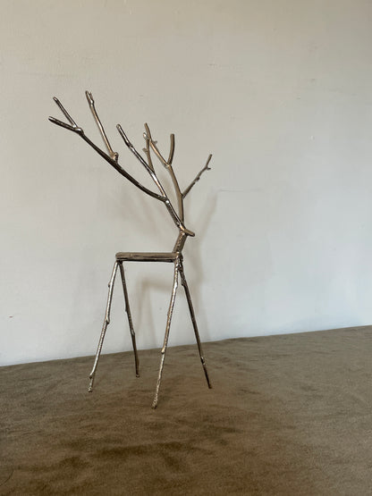 Metal Twig Reindeer Sculpture