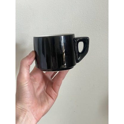 Black Mugs with White Interior - Set of 4
