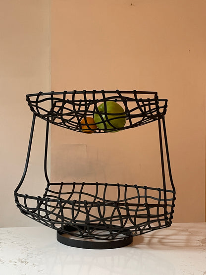 Woven Metal Tiered Fruit Rack
