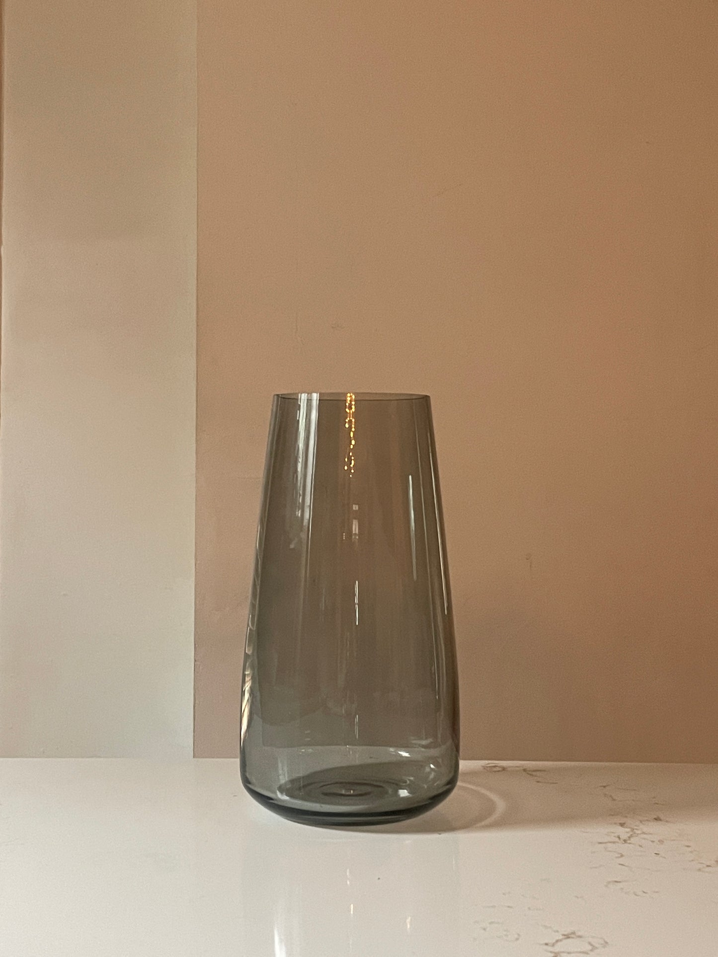 Transparent Grey Modern Glass Vase