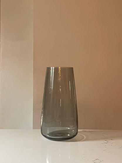 Transparent Grey Modern Glass Vase