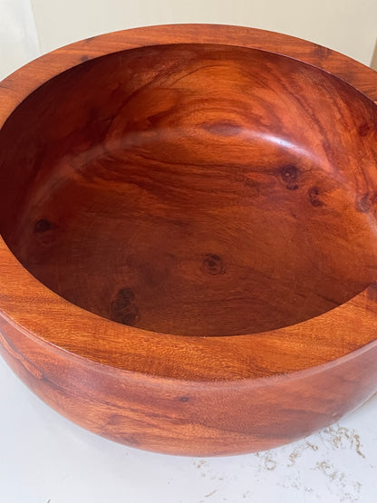 Large Hand carved and Turned Mexican Guamuchil Wood Salad Bowl