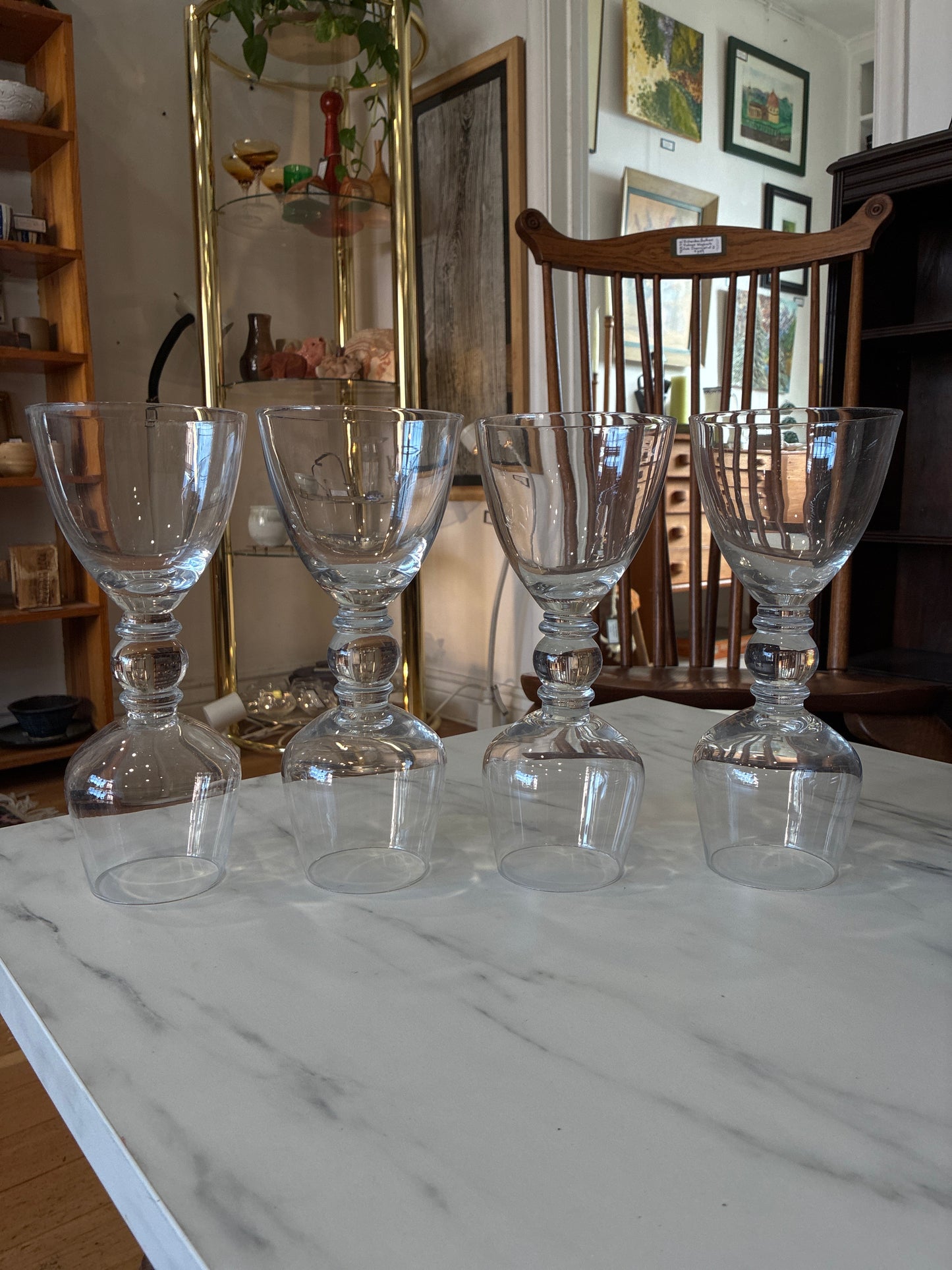 Glass Blown Dual Head Eine and Cocktail Glasses