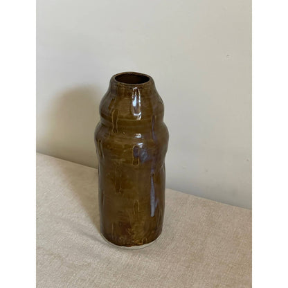 Sculpted Brown and Hints of Purple Textured Vase