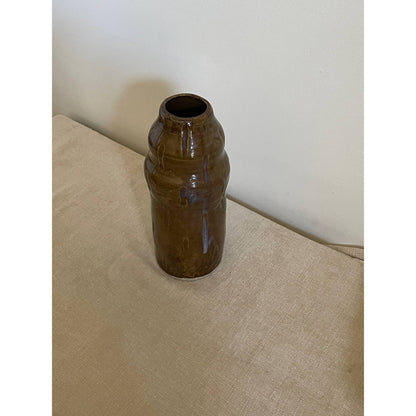 Sculpted Brown and Hints of Purple Textured Vase