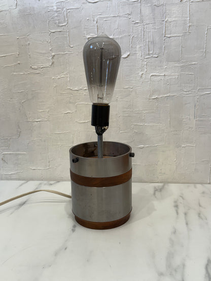 Galvanized Steel & Wood Industrial Table Lamp