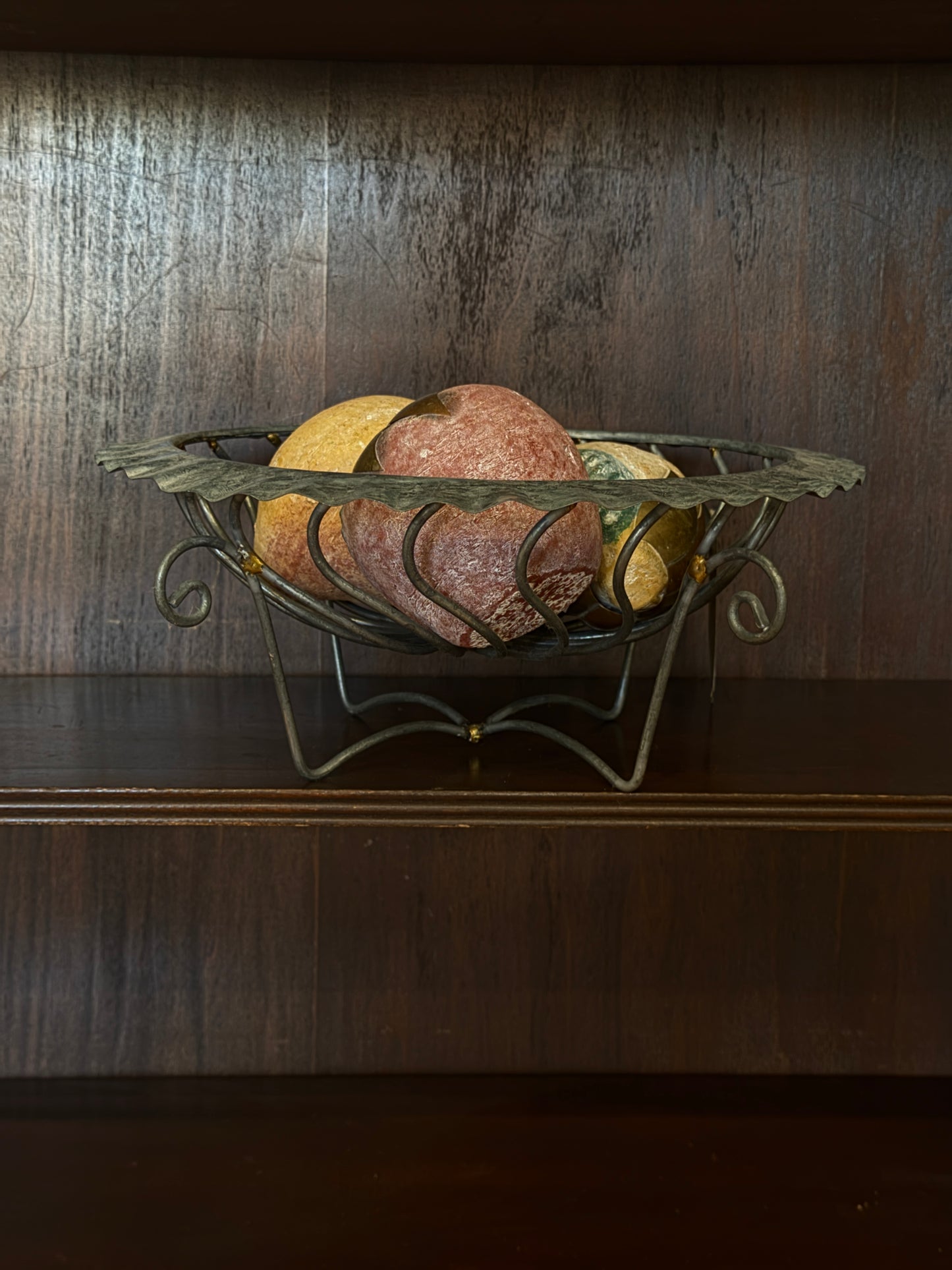 Handcrafted Welded Brass and Steel Twisted Swirl Bowl