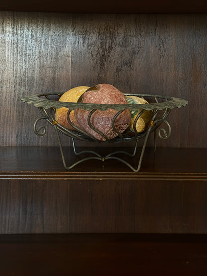 Handcrafted Welded Brass and Steel Twisted Swirl Bowl