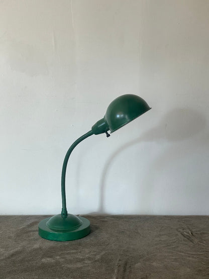 Vintage Dark Green Weighted Gooseneck Task Lamp