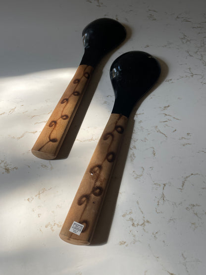 Horn and Wood Salad Servers