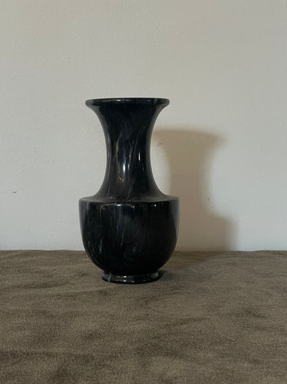 Black and Grey Vein Marbled Bud Vase