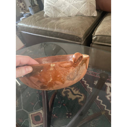 Vintage Handmade Mexican Redware Nesting Bowls
