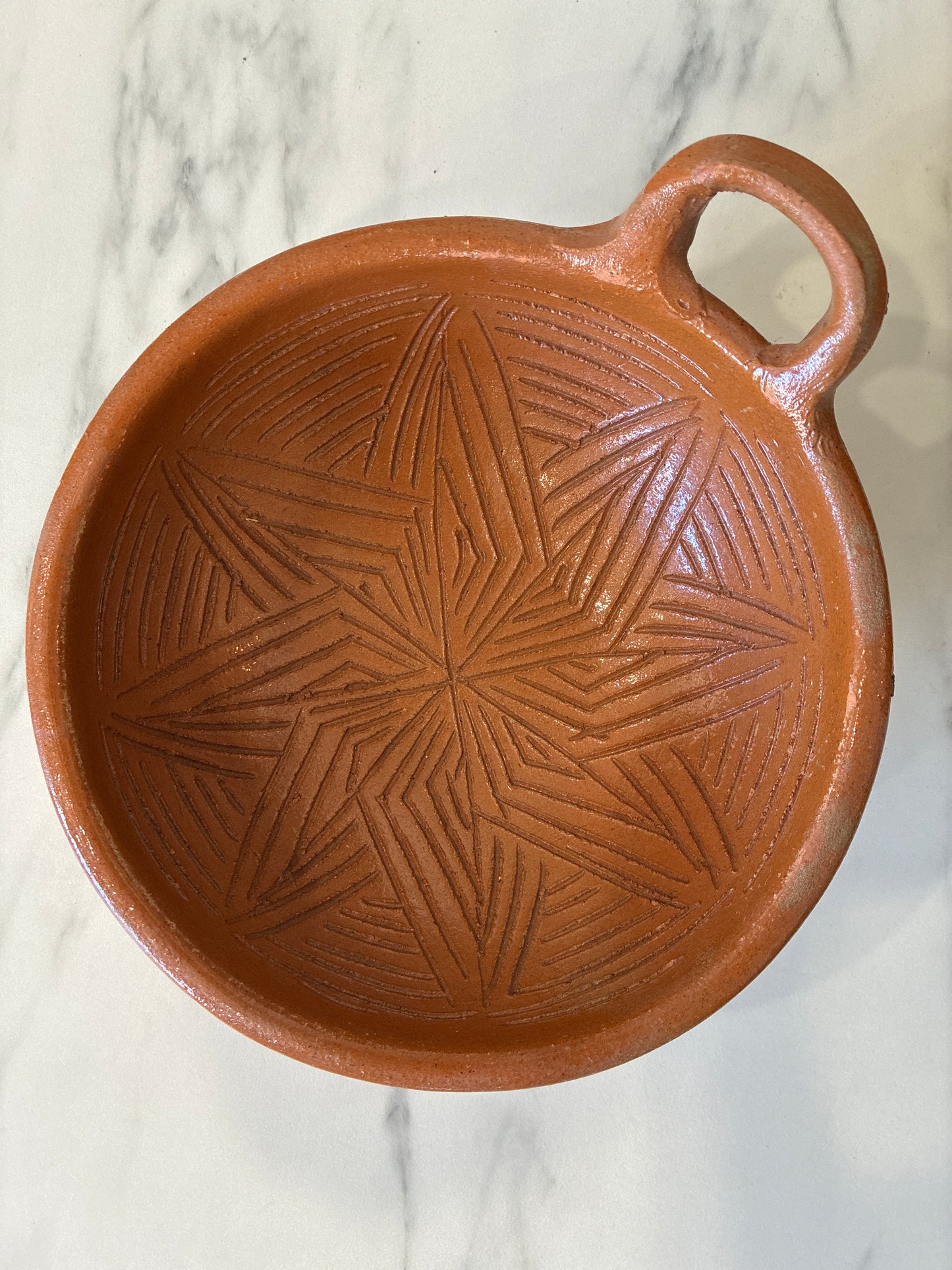 Handcrafted Red Clay Molcajete Tri-Footed Bowl by León Artesenias