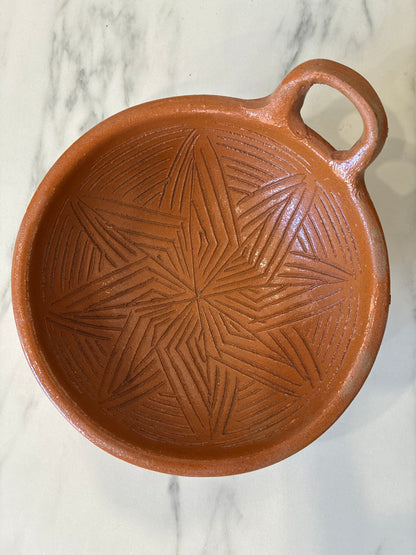 Handcrafted Red Clay Molcajete Tri-Footed Bowl by León Artesenias