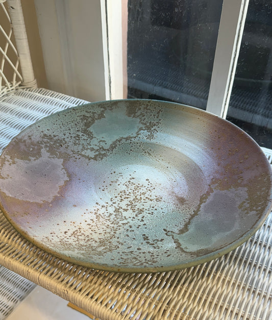 Tony Evan’s Studio Pottery Collectible Raku Fired, Modernist Bowl, signed #82