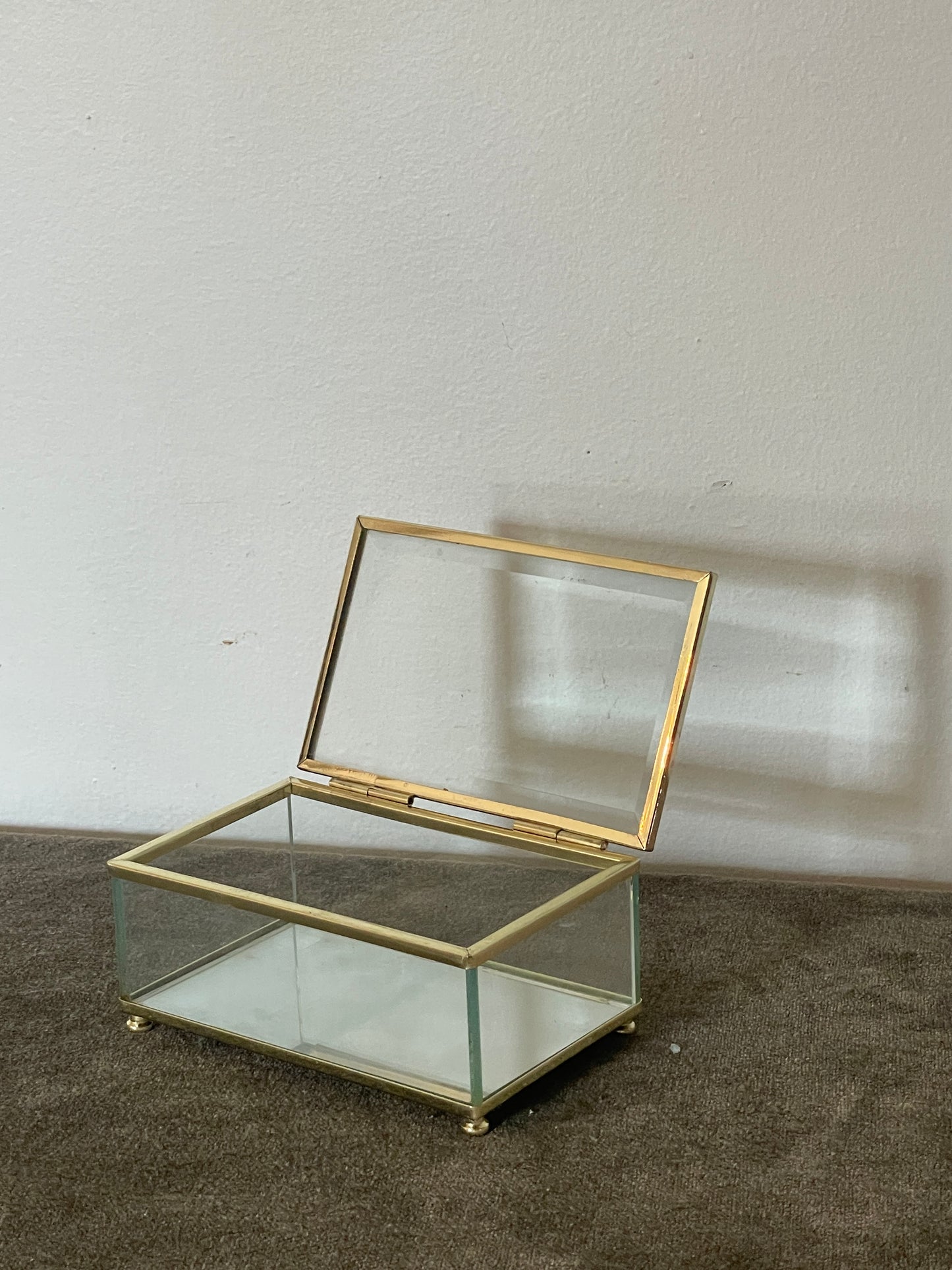 Brass and Glass Mirrored Trinket Box