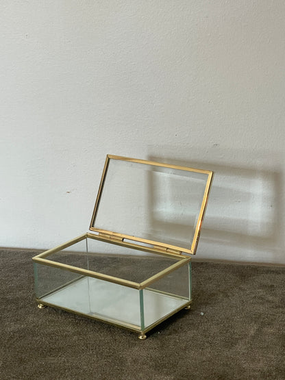Brass and Glass Mirrored Trinket Box