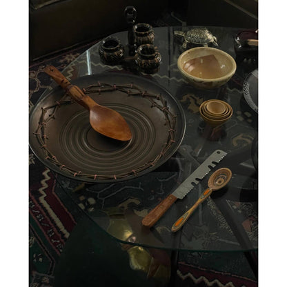 Pfaltzgraff Matica Oxidized Ceramic Bowl with reed weaved rim