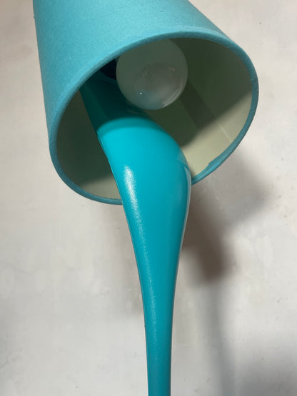 Y2K Lumisource Teal Pouring Paint Bucket Spill Table Lamp