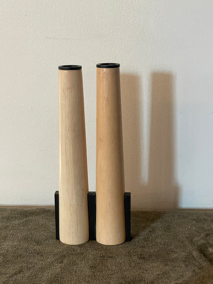 Dansk Light Wood and Cast Iron Candle Holder