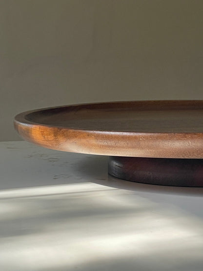 Vintage Ozark Walnutware Walnut Wood Lazy Susan