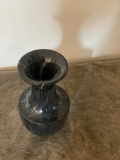 Black and Grey Vein Marbled Bud Vase