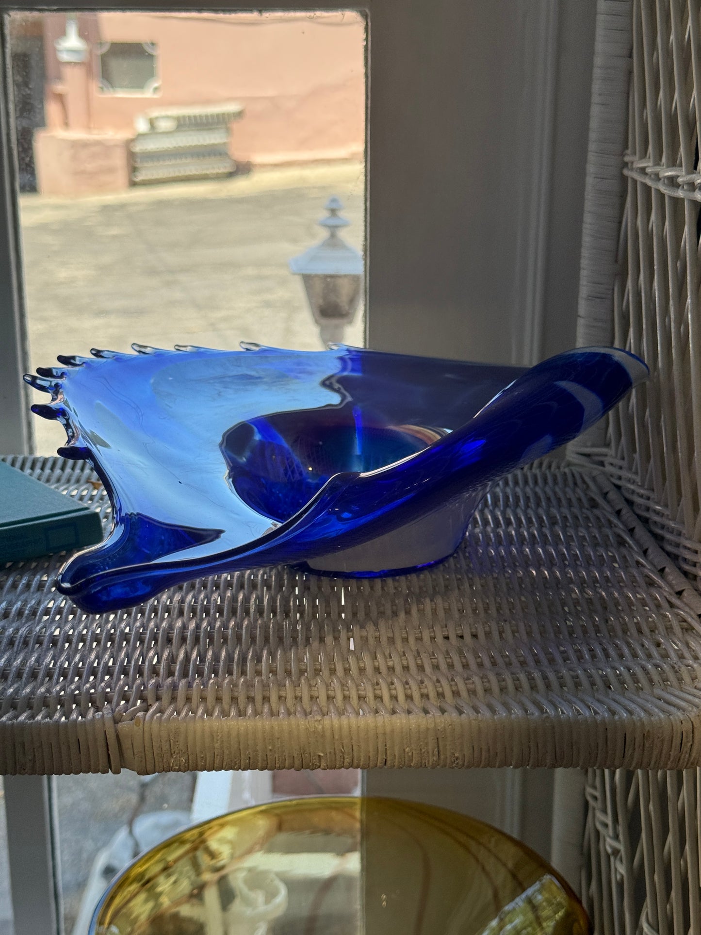Blue Murano Glass Oceanic Shell Inspiration Centerpiece Bowl