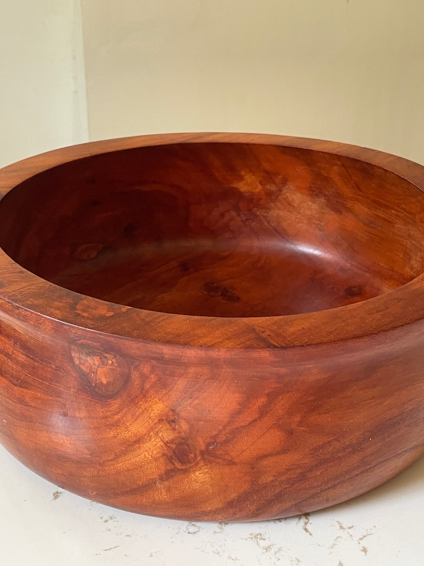 Large Hand carved and Turned Mexican Guamuchil Wood Salad Bowl
