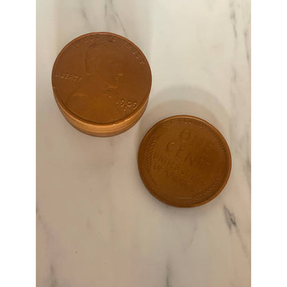 Six Jumbo Rubber 1909 Wheat Pennies