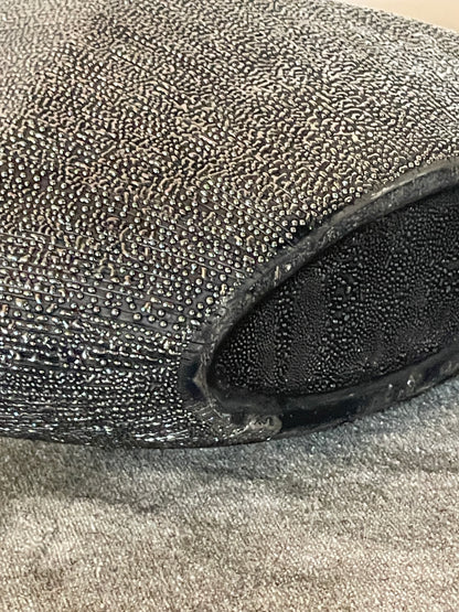 Black Studded Ceramic Geometric Vase