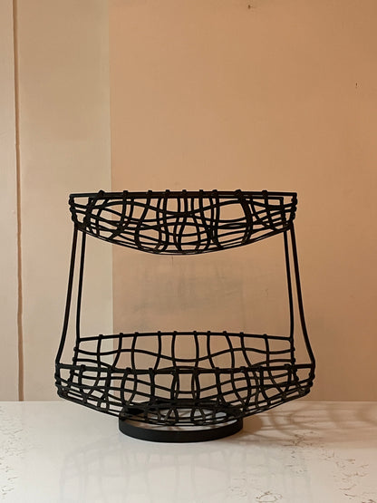 Woven Metal Tiered Fruit Rack