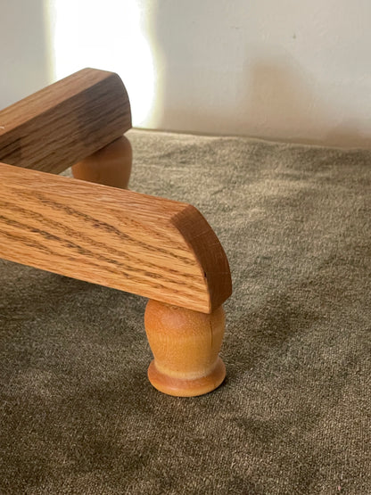 Swedish Criss-Crossed Wood Candelabra