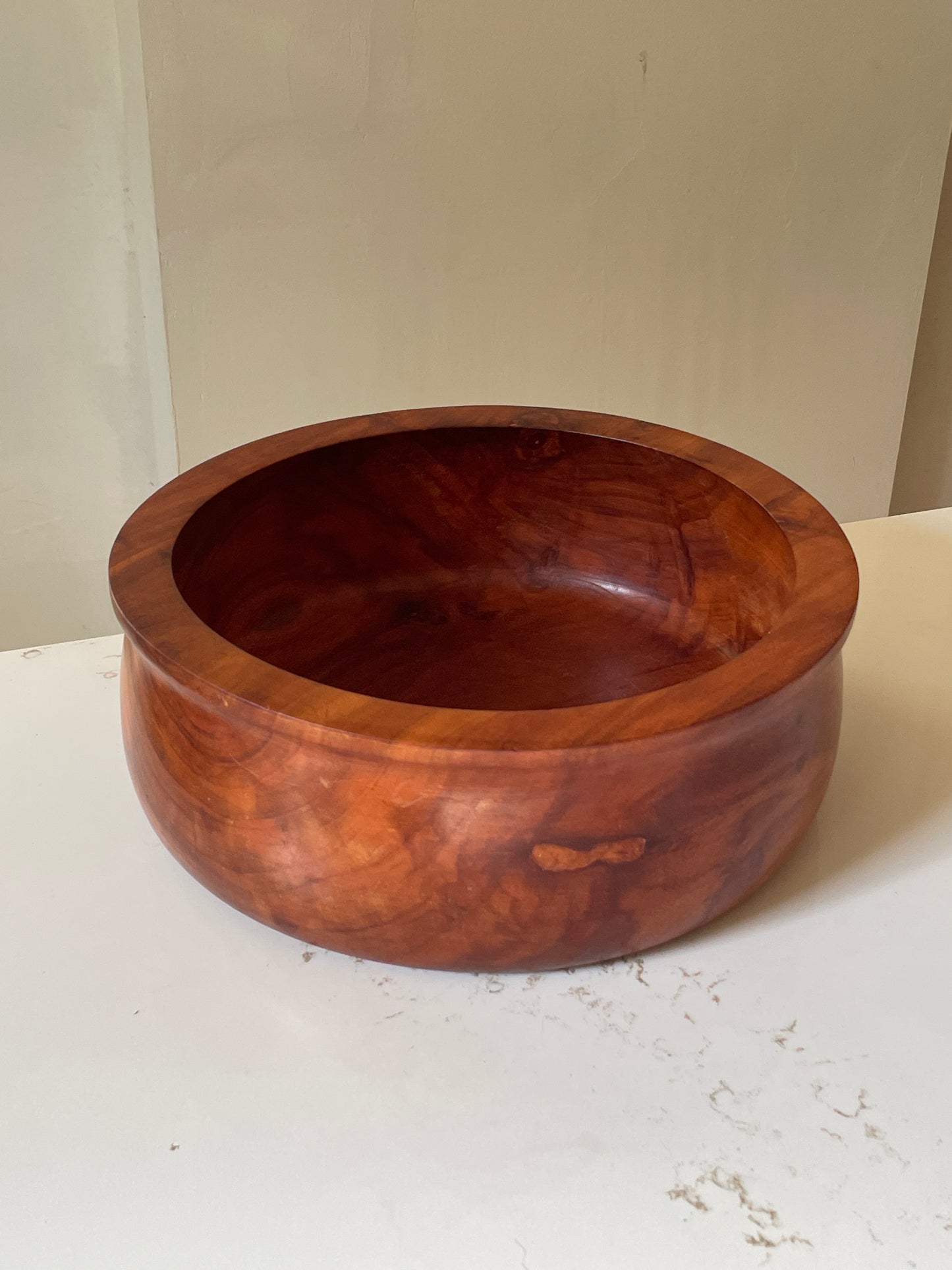 Large Hand carved and Turned Mexican Guamuchil Wood Salad Bowl