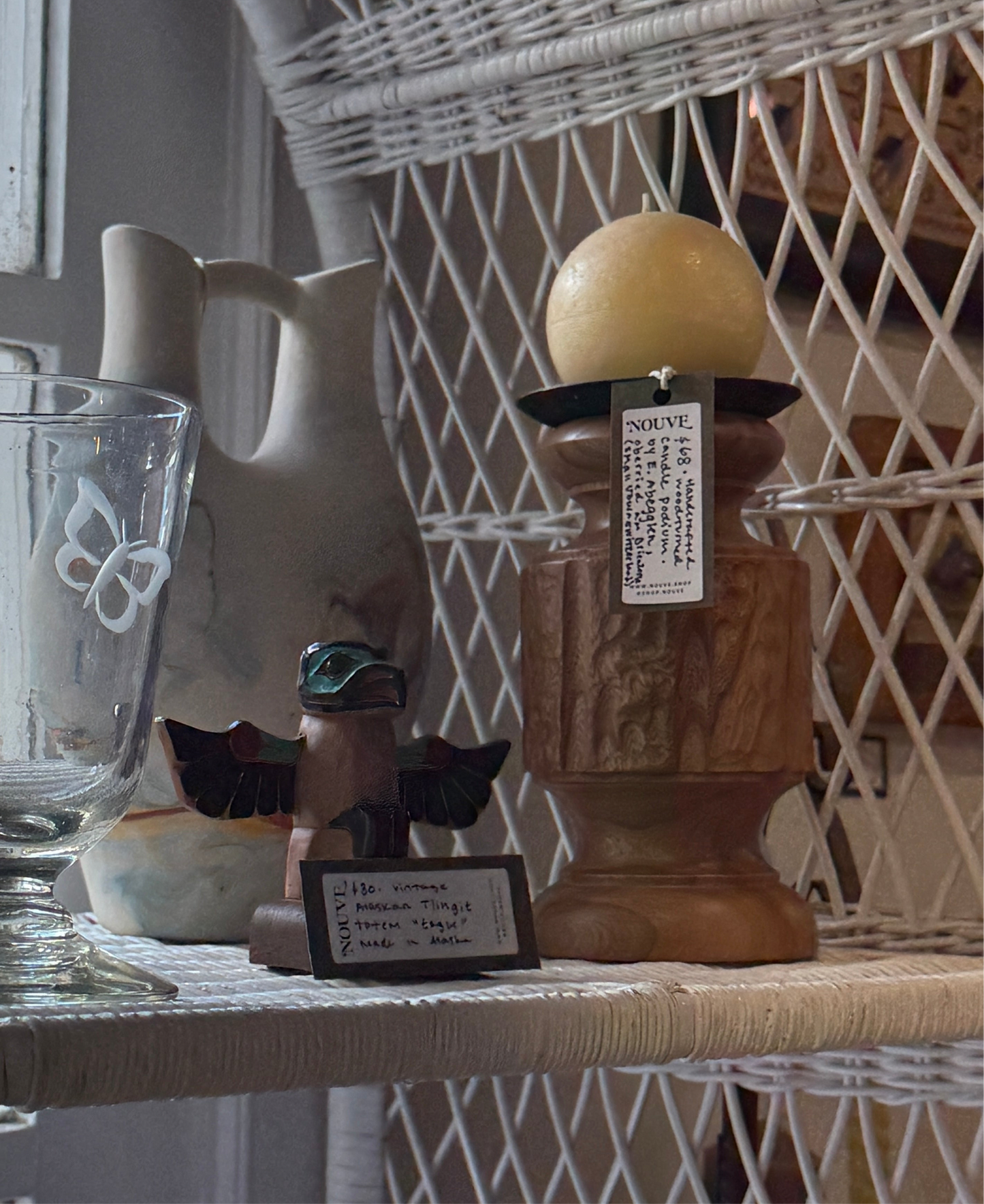 Handcrafted Wood Turned Candle Podium by E. Abegglen