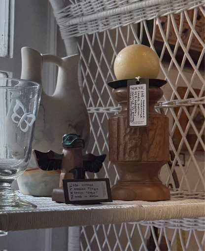 Handcrafted Wood Turned Candle Podium by E. Abegglen