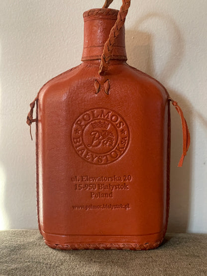 Vintage Leather “Zubrowska” Polish Vodka Flask (empty)