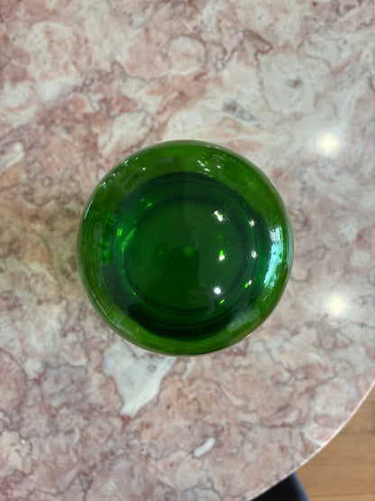 Vintage Belgium Glass Green Mushroom Top Apothecary Jar