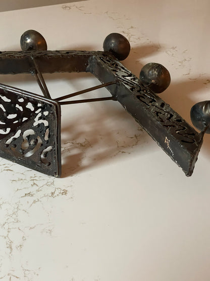 Filigree Welded Brutalist Candelabra