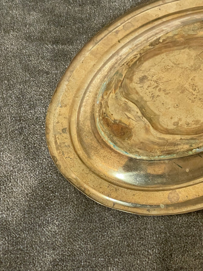 Mother of Pearl and Brass Oval Dish