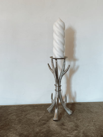 Casted Aluminum Tied Antler Bundle Candle Podium