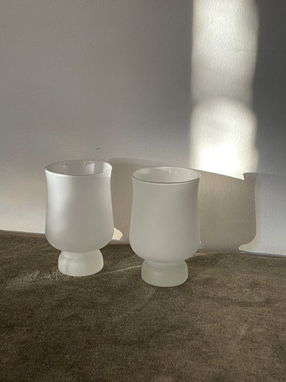 Vintage Frosted Tapered Base Glasses sold as pair of 2
