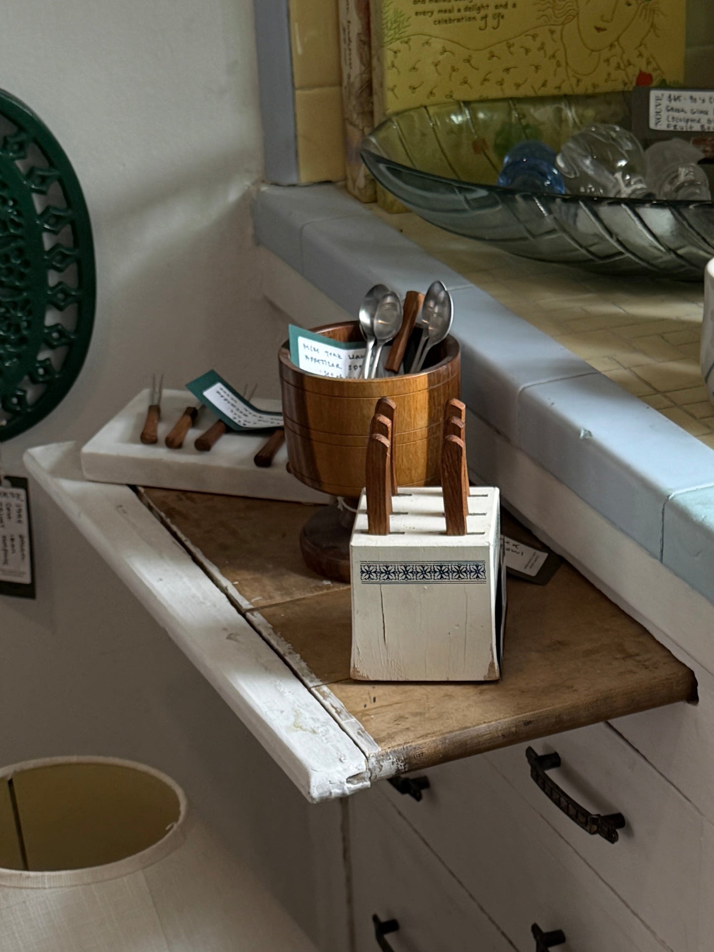 MCM Teak (6) Appetizer Knives in Danish Wood Knife Block