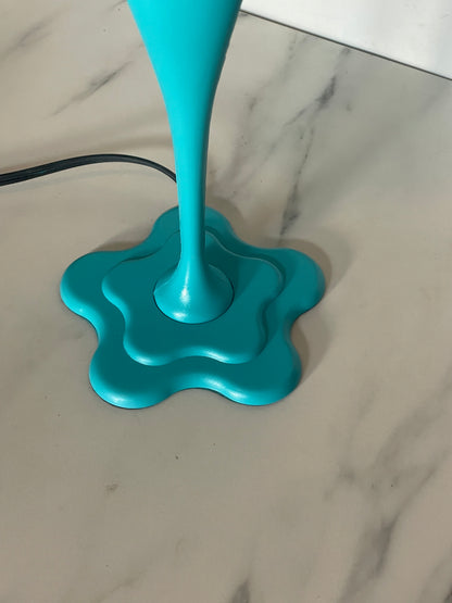 Y2K Lumisource Teal Pouring Paint Bucket Spill Table Lamp