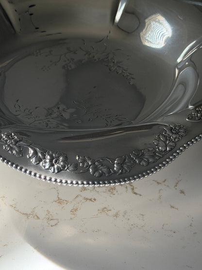 Pairpoint Quadruple Silver Plated Tri-leg Handeed Basket