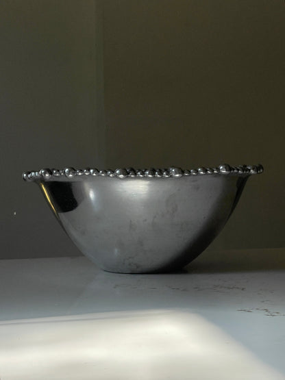 Organic Pearl Beaded Pewter Bowl